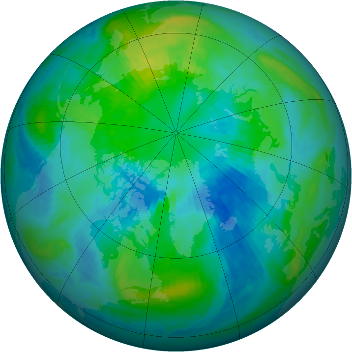 Arctic ozone map for 05 October 1998
